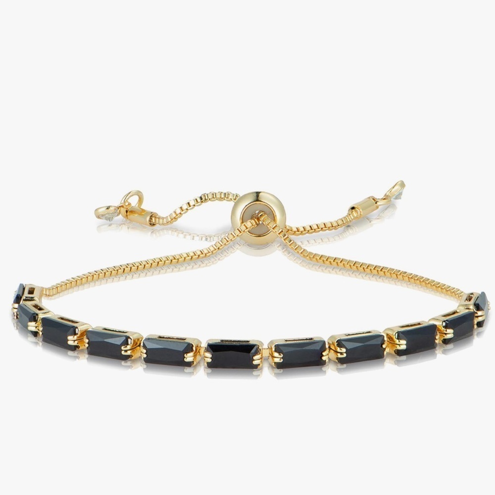 High quality Sapphire CZ tennis style adjustable bracelet with crystals